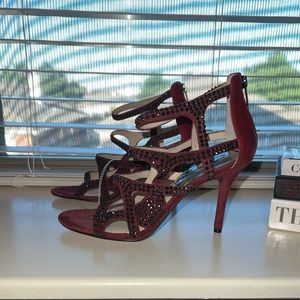 New Michael Kors Burgundy Suede Sandal with Studded detail Size 8.5